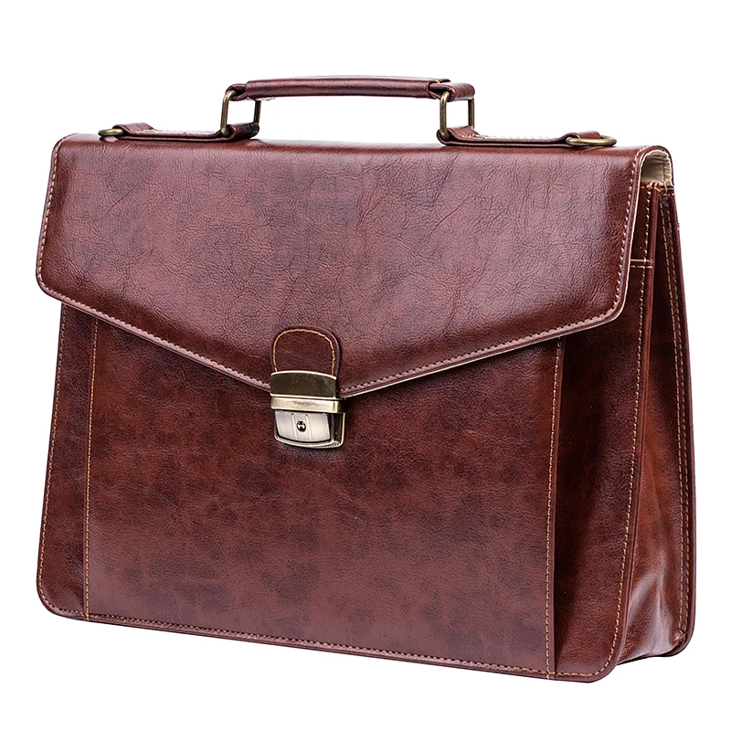 Hot sale wholesale custom fashion leather bag men pu unique business briefcase
