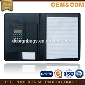 Custom high quality conference padfolio A4 business PU leather portfolio