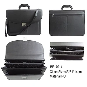 China manufacturer black PU business bag briefcase for man