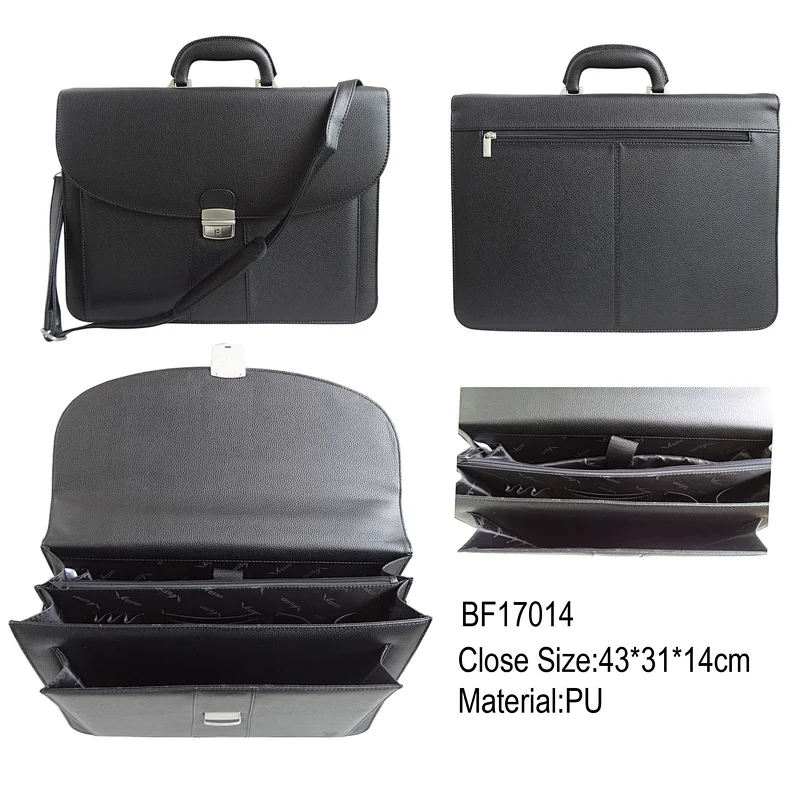 China manufacturer black PU business bag briefcase for man
