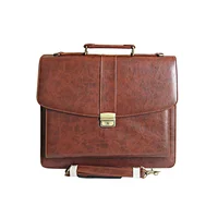 New Design PU Leather Business Briefcase With Lock And Shoulder Strap bag For Men