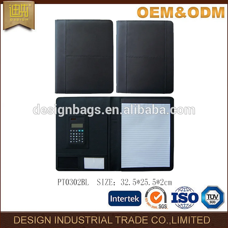 Custom high quality conference padfolio A4 business PU leather portfolio