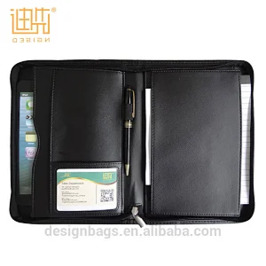 New arrival a5 paper pu leather padfolio folder bag for women