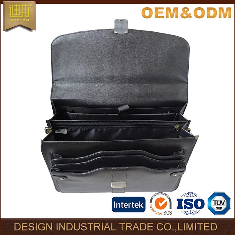 New Year fine quality a4 leather business briefcase with handle and laptop compartment