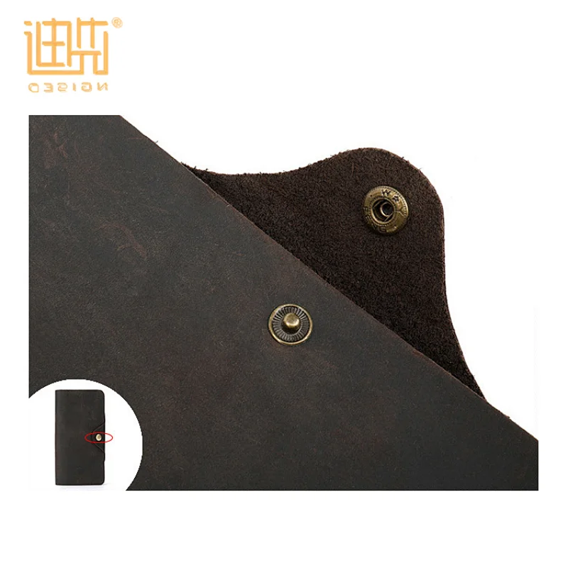 Wholesale customization button way retro simple anti-magnetic cloth man wallet