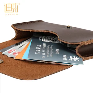Handmade snap button cowhide leather simple sublimation card holder long male wallet