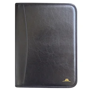 Hot sale PU leather business office stationery document notepad folder presentation a4 zip notebook portfolio