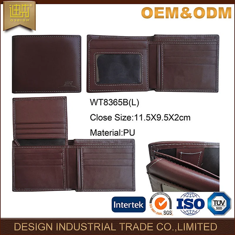 Wholesale factory outlet short PU leather pu leather wallet business man wallet
