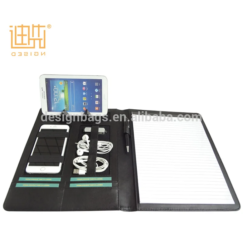 Executive portfolio organizer with phone and table sleeve holder