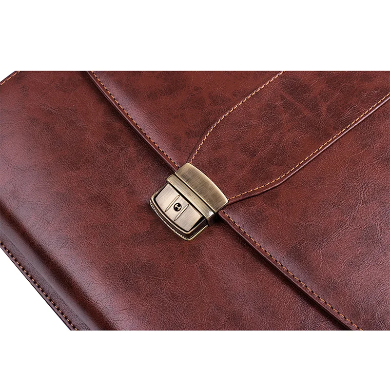 Pu leather bags business brown travel tote men business lawyer briefcase