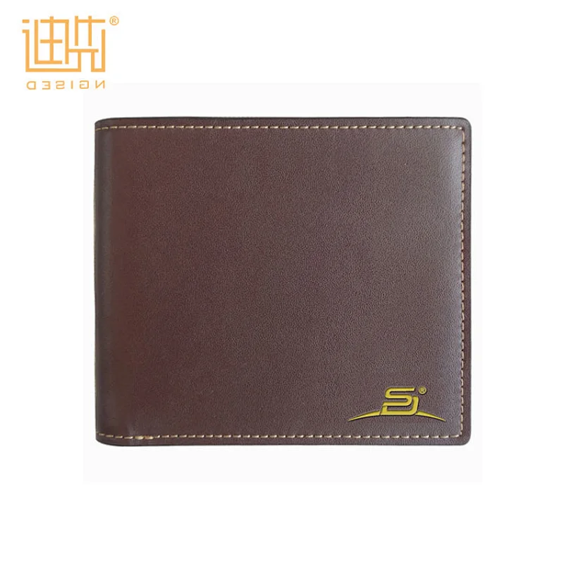 New material brown leather wallet with hot stamp logo