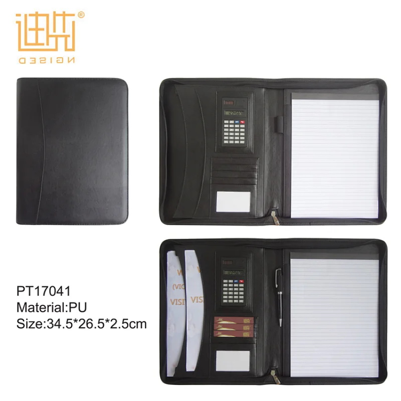 Promotion pu leather padfolio A4 size portfolio file folder