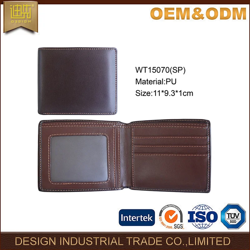 Men's brown designer credit card wallet from China supplier