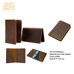 Factory custom minimalist retro genuine leather short wallet card holder for women men