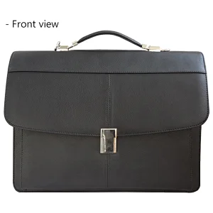 Wholesale business men laptop bag PU leather black lawyer briefcase with lock