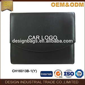 Custom pu leather auto spare parts organizer car manual folder