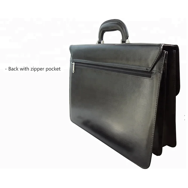 Custom trendy briefcase and wholesale business mens genuine leather briefcase
