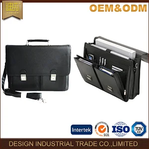 men briefcase promotional gift briefcase leather bag with two front pocket messenger men leather bag