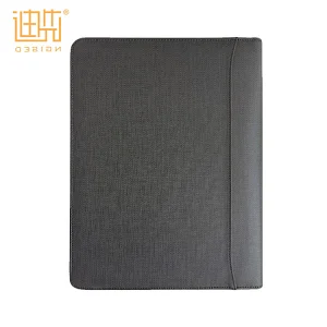 Supr multi-function durable PU leather zipper business portfolio with pad pocket