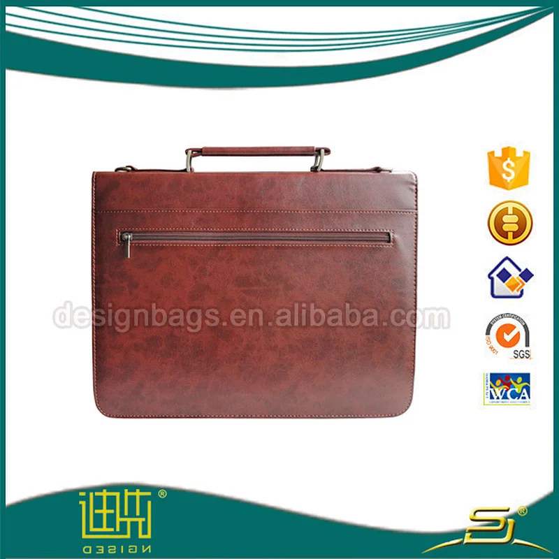 Popular pu leather briefcase with security compartment