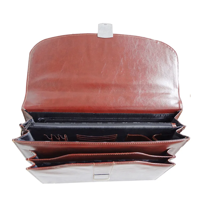 Retro Vintage Laptop Men Business Conference PU Leather Briefcase