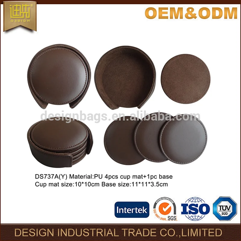 China supplier PU coaster circle tea cup mat