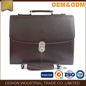 Luxury custom gift executive laptop mens genuine leather briefcase