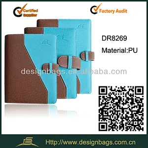 China Manufacturer Organizer High Quality Fashionable Pu Leather Handmade Diary Portfolio