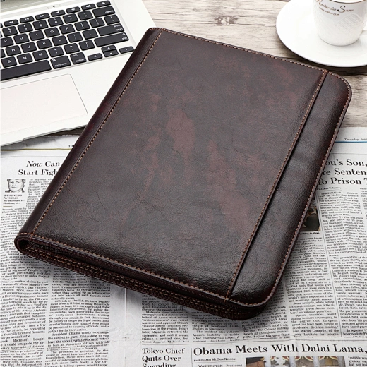 maletín carpeta cartera marrón