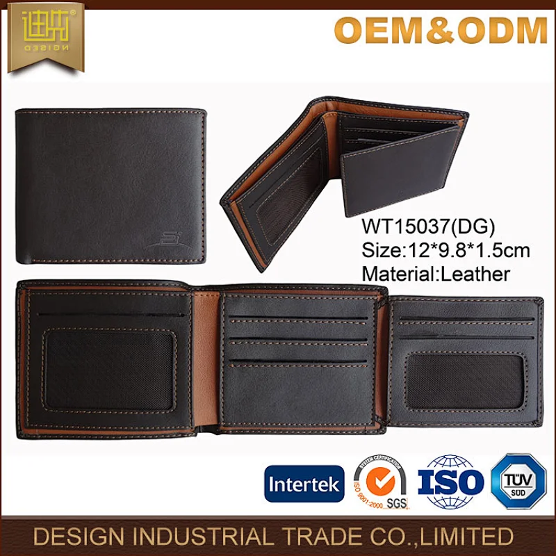 China custom made men wallet good quality fashion men leather wallet