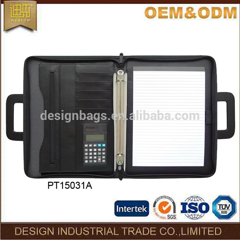 A4 file holder briefcase portfolio with calculator