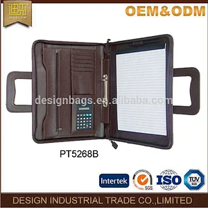 PU A4 pad holder padfolio with moveable handle