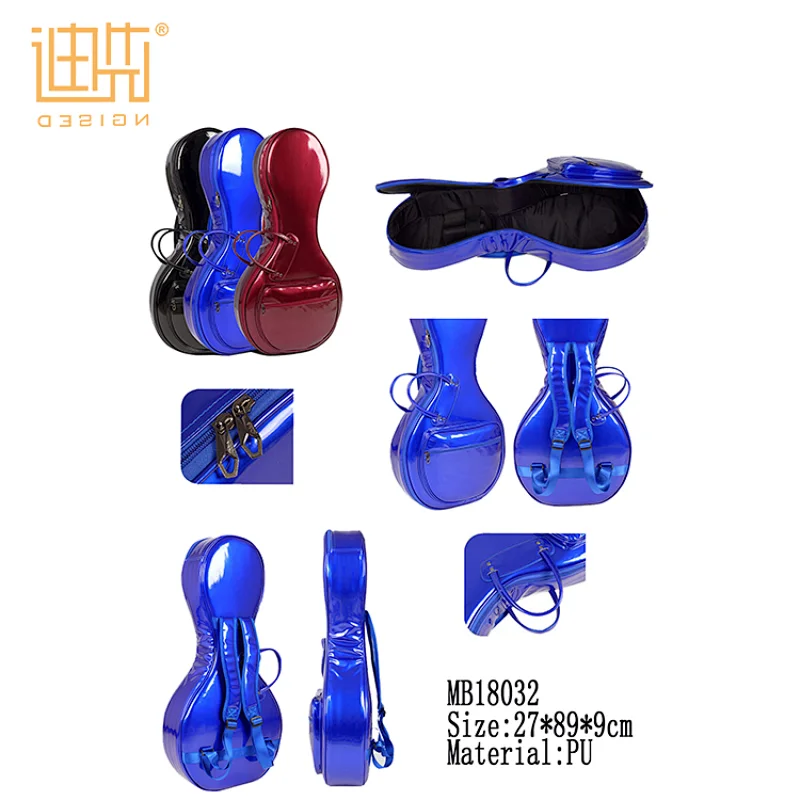Handle design backpack waterproof pu musical instrument bag for lute