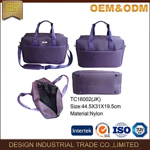 factory manufacture luggage bag fashion malfunction travel Simple design purple business nylon bag