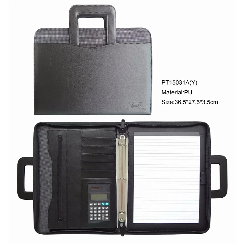 A4 file holder briefcase portfolio with calculator