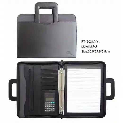 briefcase portfolio with calculator