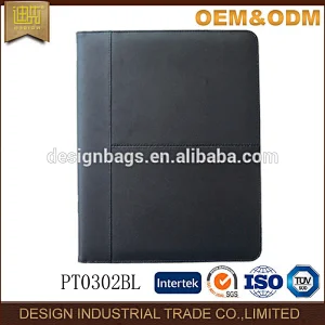 Custom high quality conference padfolio A4 business PU leather portfolio
