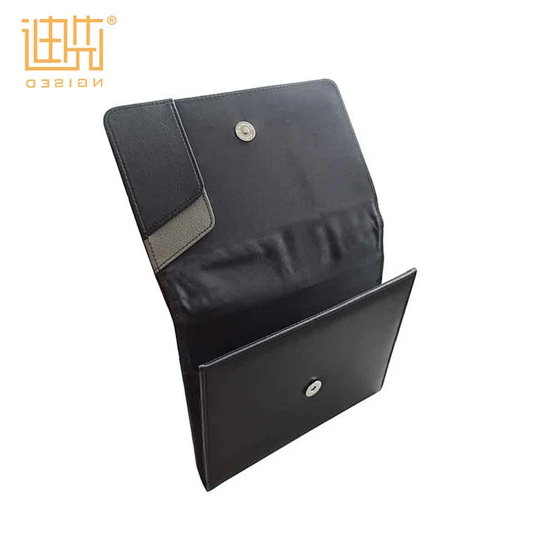 Custom logo folding PU leather file folder car document holder