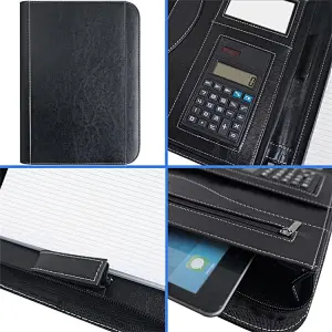 Factory Professional PU art portfolio a4 folder with power bank