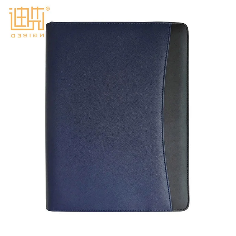 Guangdong Wholesale Business Document Briefcase Blue A4 Conference PU Leather Folder