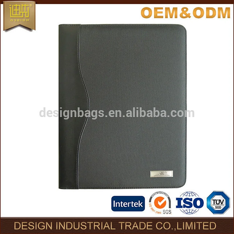 2019 New function black business men leather A4 custom portfolio organizer