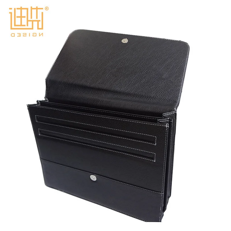 Magnetic closure way Pu leather file folder car document auto holder