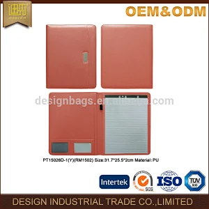 New design women Pu Leather notepad portfolio with card holder