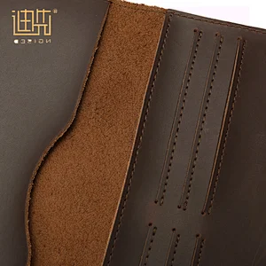 Customized genuine buckle fixing cow hide leather slender minimalist wallet for factory design