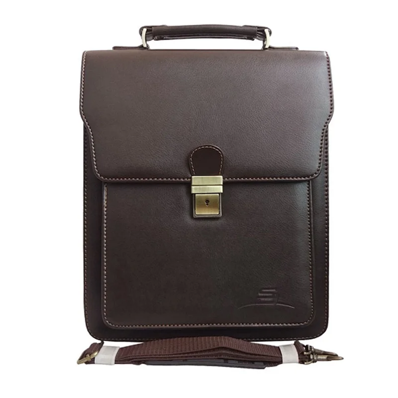 Custom Cross Body Vertical Square Handbag For Concise Style Men PU Leather Bag Mini Briefcase