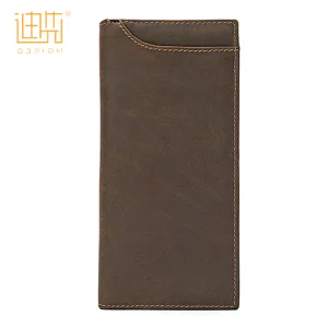 Hot sale customization coffee thin slim built-in zipper wallet