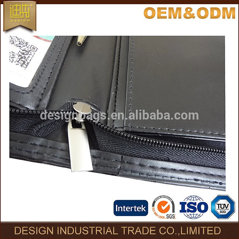 Best Selling Zip Business Men New Product 2 Compartment Document File A4 Size Zipper PU Portfolio Bag