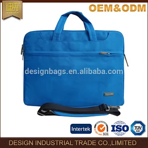 Fashion Custom Laptop Leather Blue PU Tote Computer Bags Without Logo