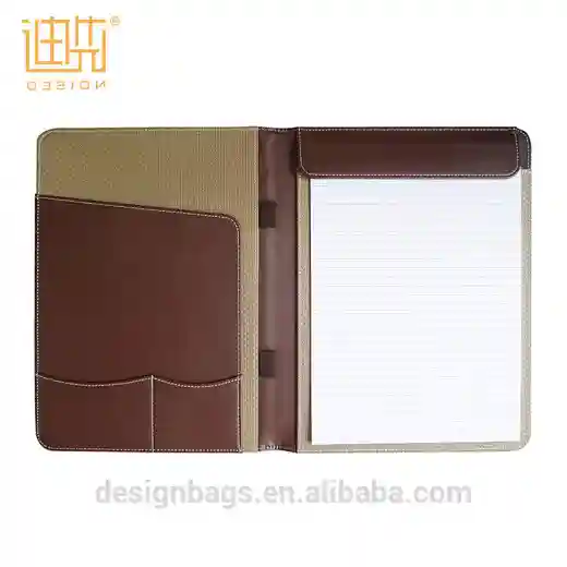 Cartera de negocios de carpeta de cuero