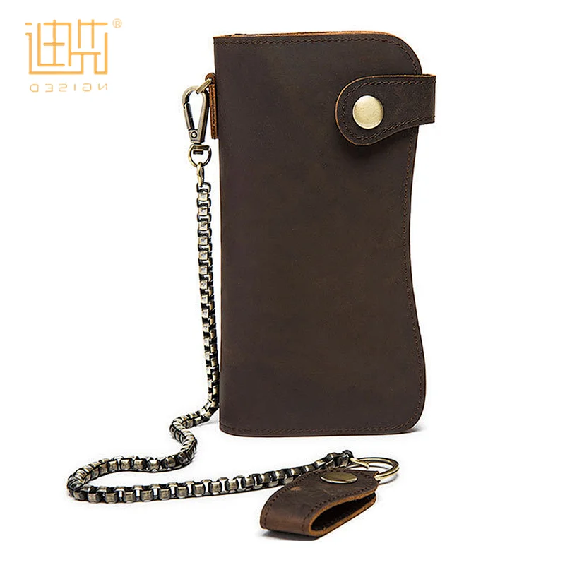 High quality built-in zipper crazy horse leather wallet with can put a lot of cards